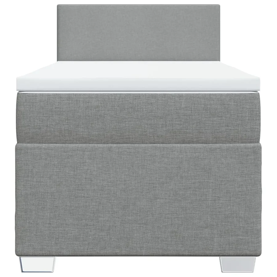 Sommier à lattes de lit avec matelas Gris clair 100x200cm Tissu - 6