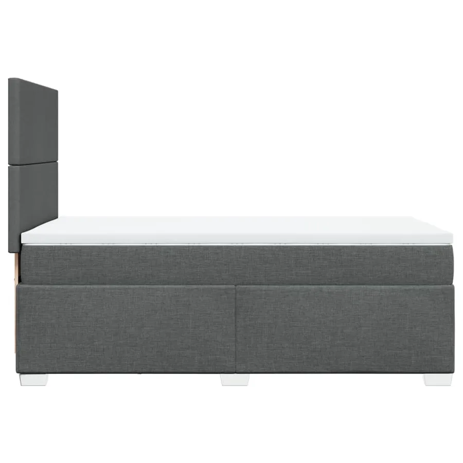 Sommier à lattes de lit avec matelas Gris foncé 100x200cm Tissu - 9
