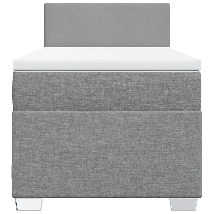 Sommier à lattes de lit avec matelas Gris clair 100x200cm Tissu - 4