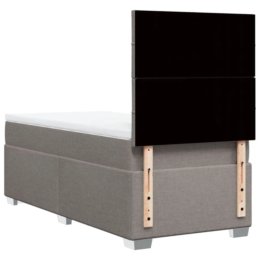Sommier à lattes de lit avec matelas Taupe 100x200 cm Tissu - 10