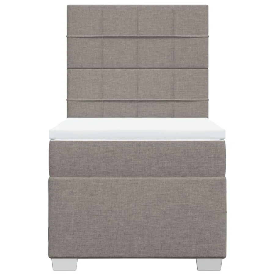 Sommier à lattes de lit avec matelas Taupe 100x200 cm Tissu - 4