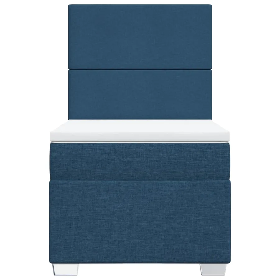 Sommier à lattes de lit avec matelas Bleu 100x200 cm Tissu - 6