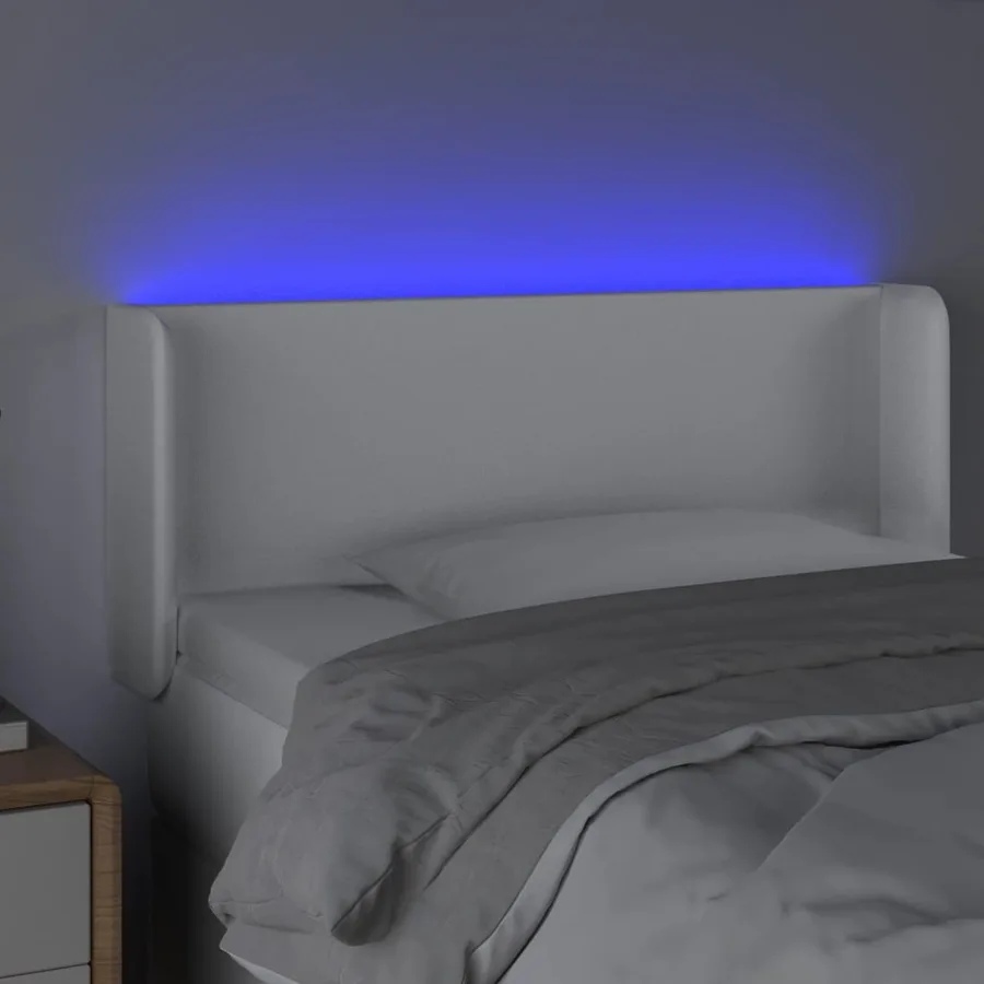 Tête de lit à LED Blanc 83x16x78/88 cm Similicuir - 4