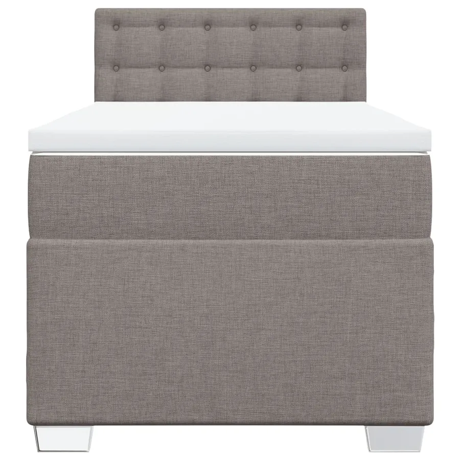 Sommier à lattes de lit avec matelas Taupe 100x200 cm Tissu - 6