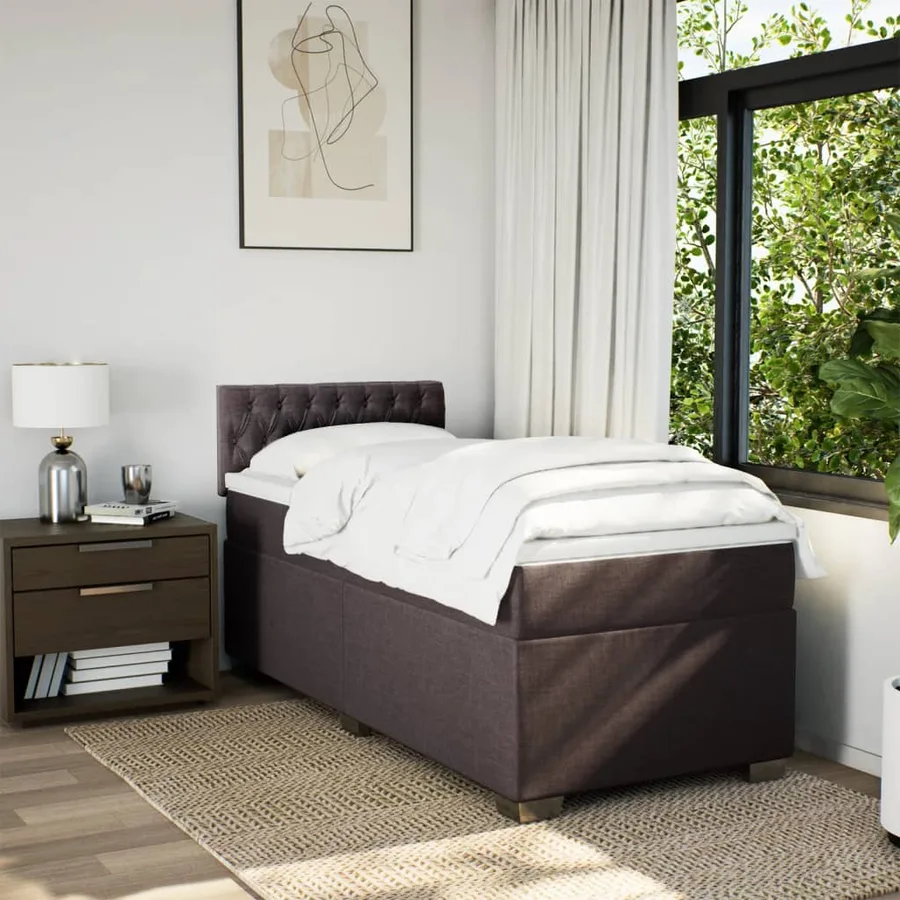 Sommier à lattes de lit avec matelas Marron foncé 100x200 cm - 3
