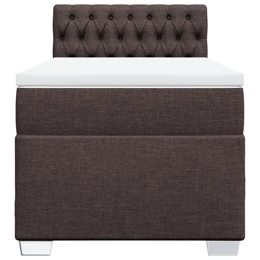 Sommier à lattes de lit avec matelas Marron foncé 100x200 cm - 4