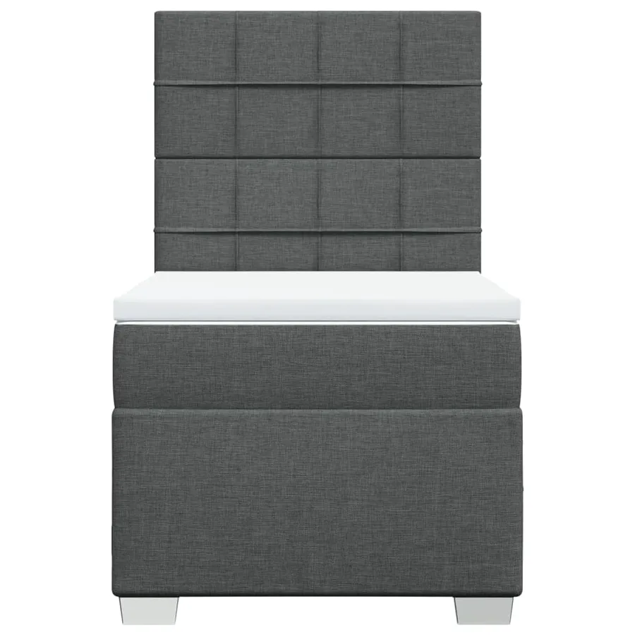 Sommier à lattes de lit avec matelas Gris foncé 90x200 cm Tissu - 4