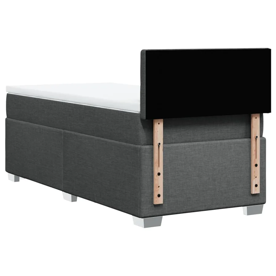 Sommier à lattes de lit avec matelas Gris foncé 90x200 cm Tissu - 12