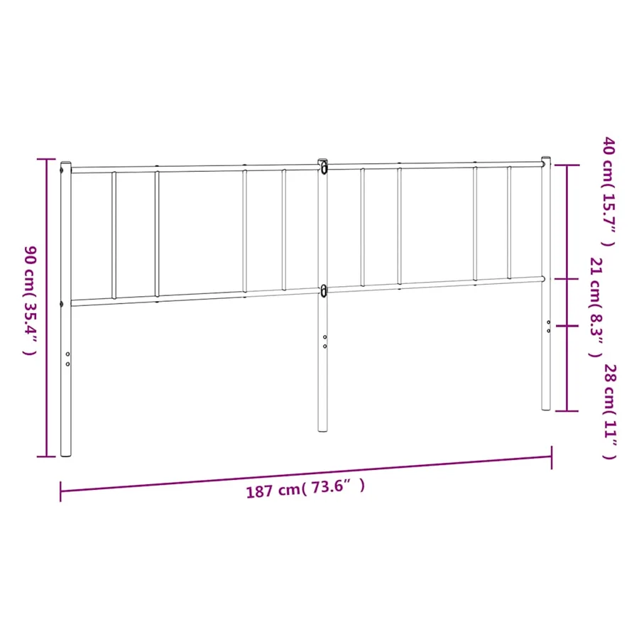 Tête de lit de remplacement métal blanc 180 cm - 8