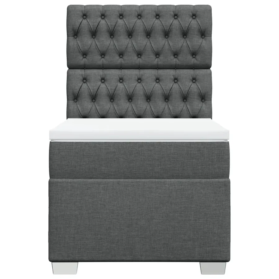 Sommier à lattes de lit avec matelas Gris foncé 90x200 cm Tissu - 4