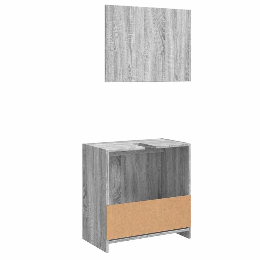 Ensemble de meubles de salle de bain 2 pcs Sonoma gris - 7