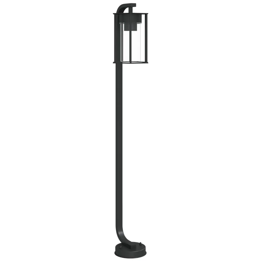 Lampadaire d'extérieur noir 100 cm acier inoxydable - 2