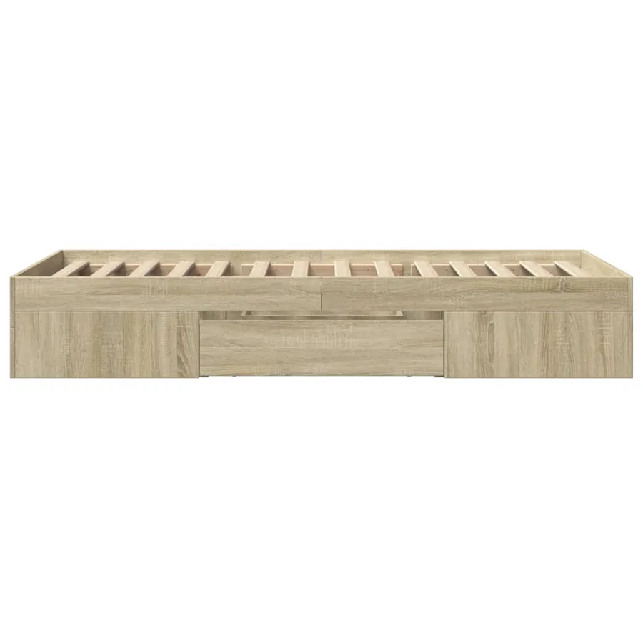 Cadre de lit sans matelas chêne sonoma 90x200 cm - 6