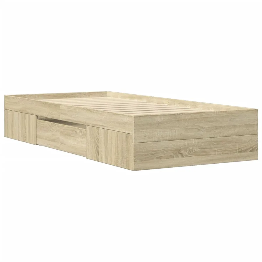 Cadre de lit sans matelas chêne sonoma 90x200 cm - 7