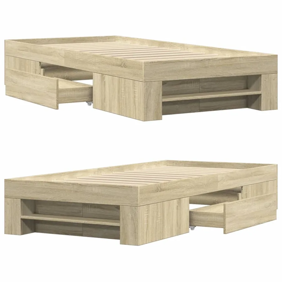 Cadre de lit sans matelas chêne sonoma 90x200 cm - 8