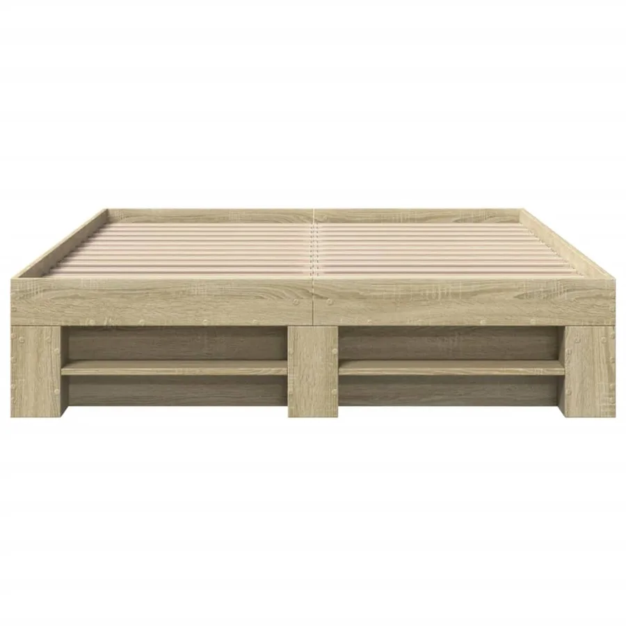 Cadre de lit sans matelas chêne sonoma 120x200 cm - 5
