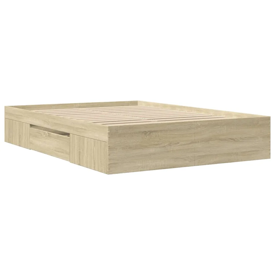 Cadre de lit sans matelas chêne sonoma 120x200 cm - 7