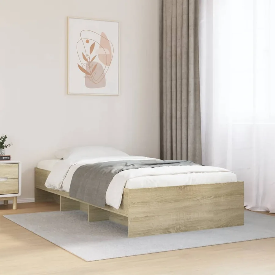 Cadre de lit sans matelas chêne sonoma 90x190 cm