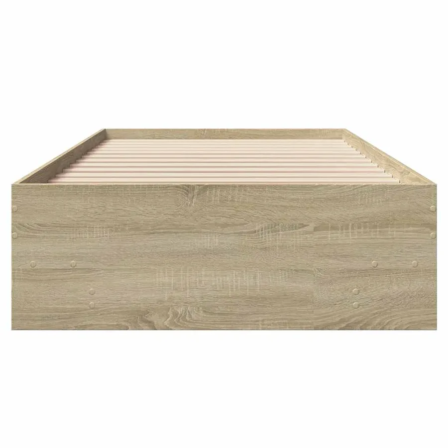Cadre de lit sans matelas chêne sonoma 90x190 cm - 5