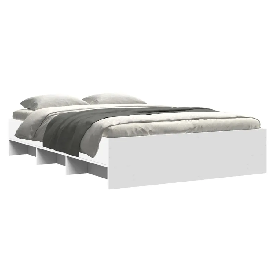 Cadre de lit sans matelas blanc 140x190 cm bois d'ingénierie - 3