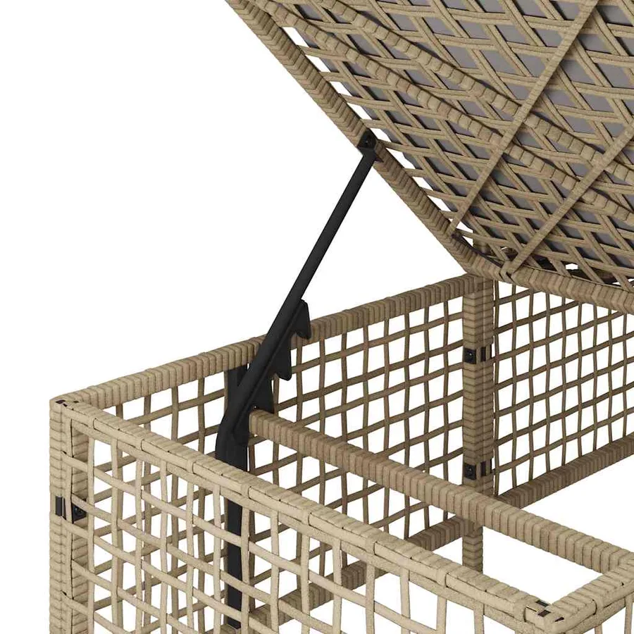 Salon de jardin d'angle avec coussins 3pcs mélange beige rotin - 12