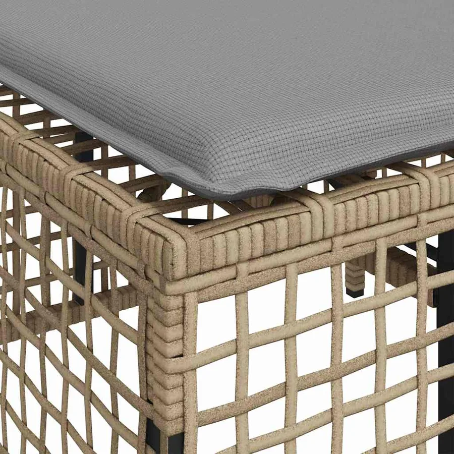 Salon de jardin d'angle avec coussins 3pcs mélange beige rotin - 14