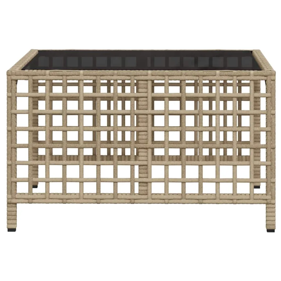 Salon de jardin d'angle avec coussins 3pcs mélange beige rotin - 9