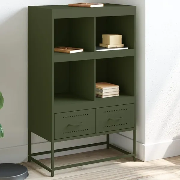 Buffet haut vert olive 68x39 x111,5 cm acier