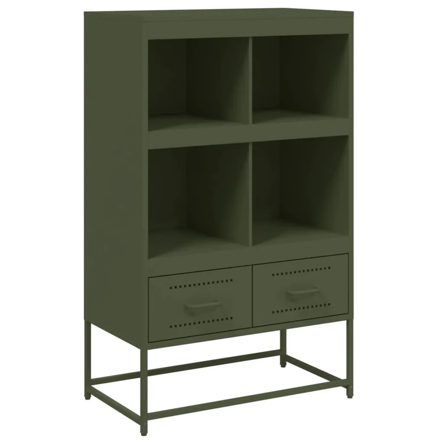 Buffet haut vert olive 68x39 x111,5 cm acier - 2