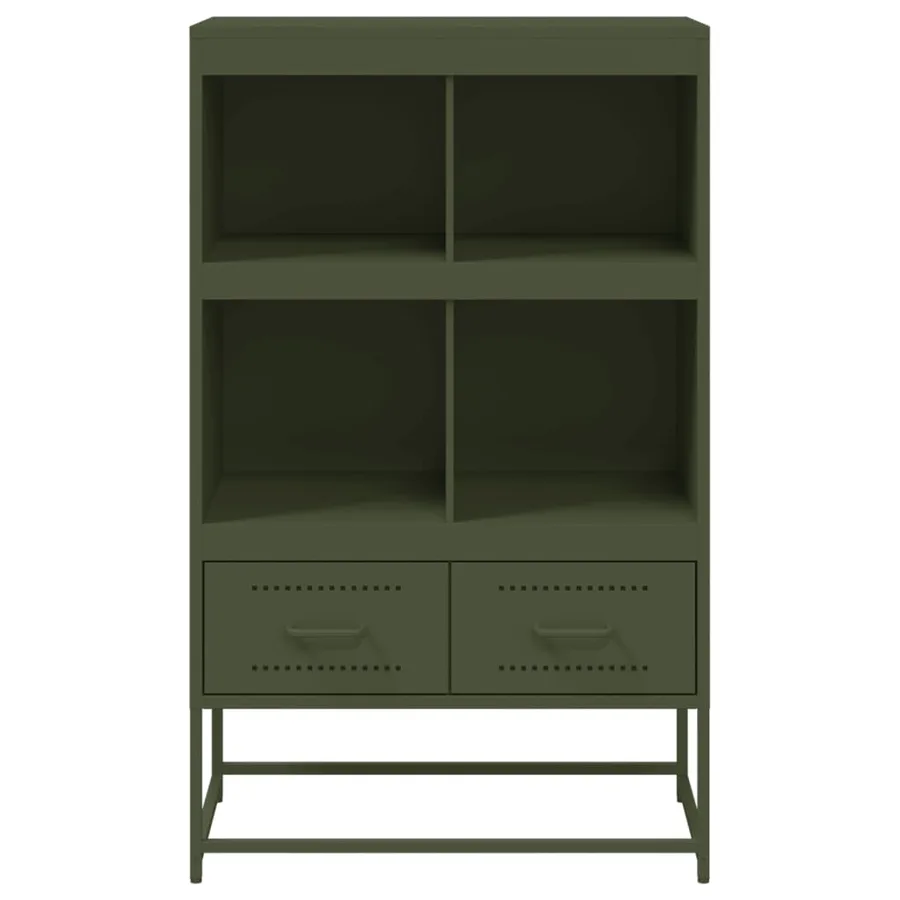 Buffet haut vert olive 68x39 x111,5 cm acier - 4