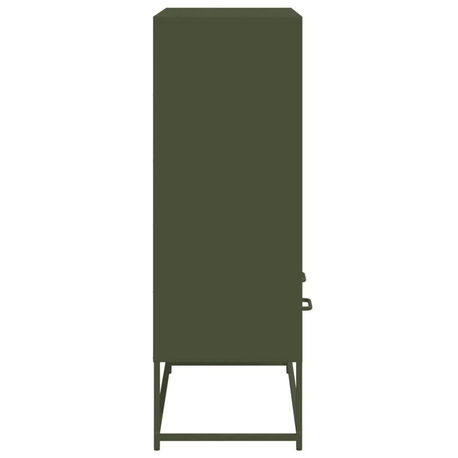 Buffet haut vert olive 68x39 x111,5 cm acier - 5