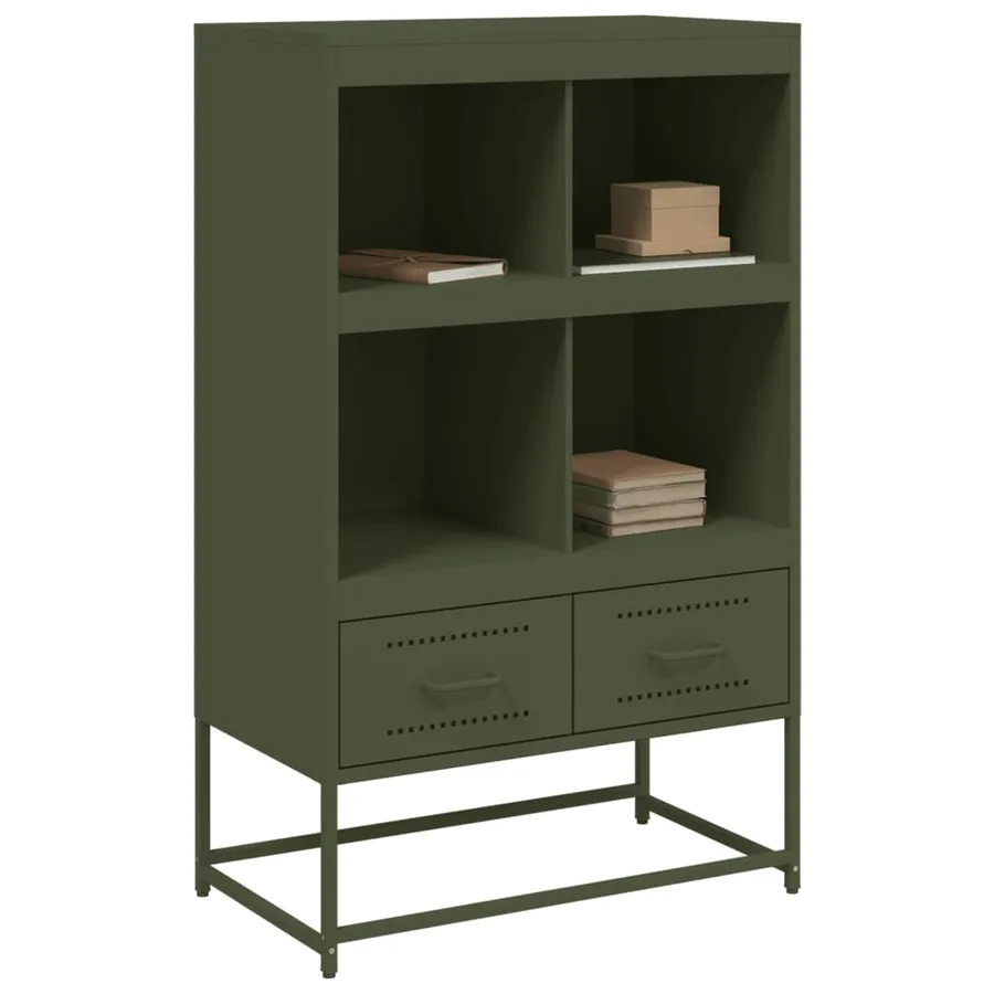 Buffet haut vert olive 68x39 x111,5 cm acier - 7