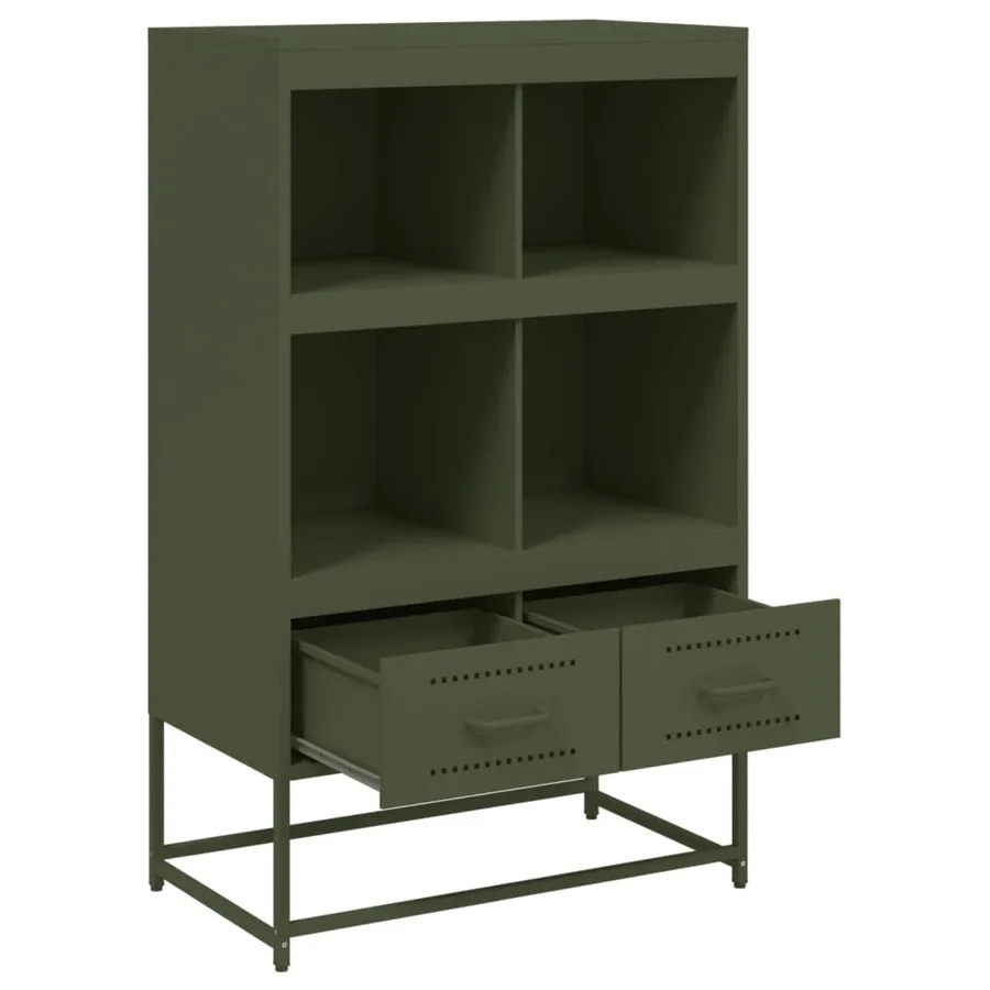 Buffet haut vert olive 68x39 x111,5 cm acier - 8