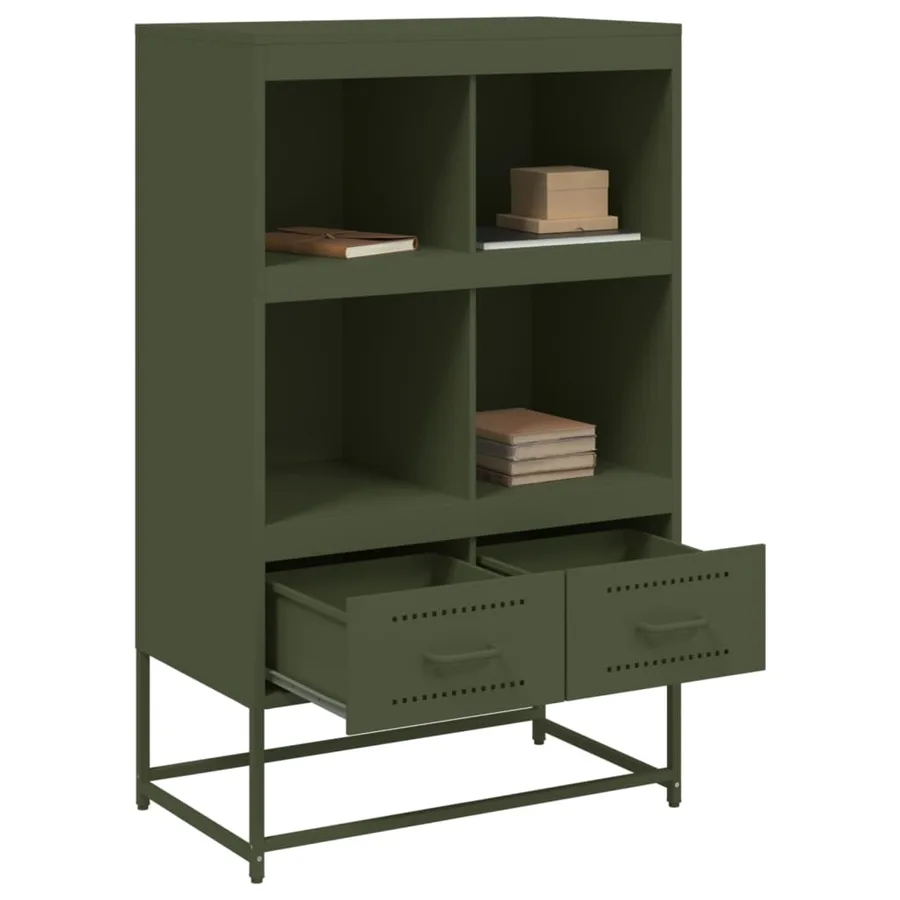 Buffet haut vert olive 68x39 x111,5 cm acier - 9