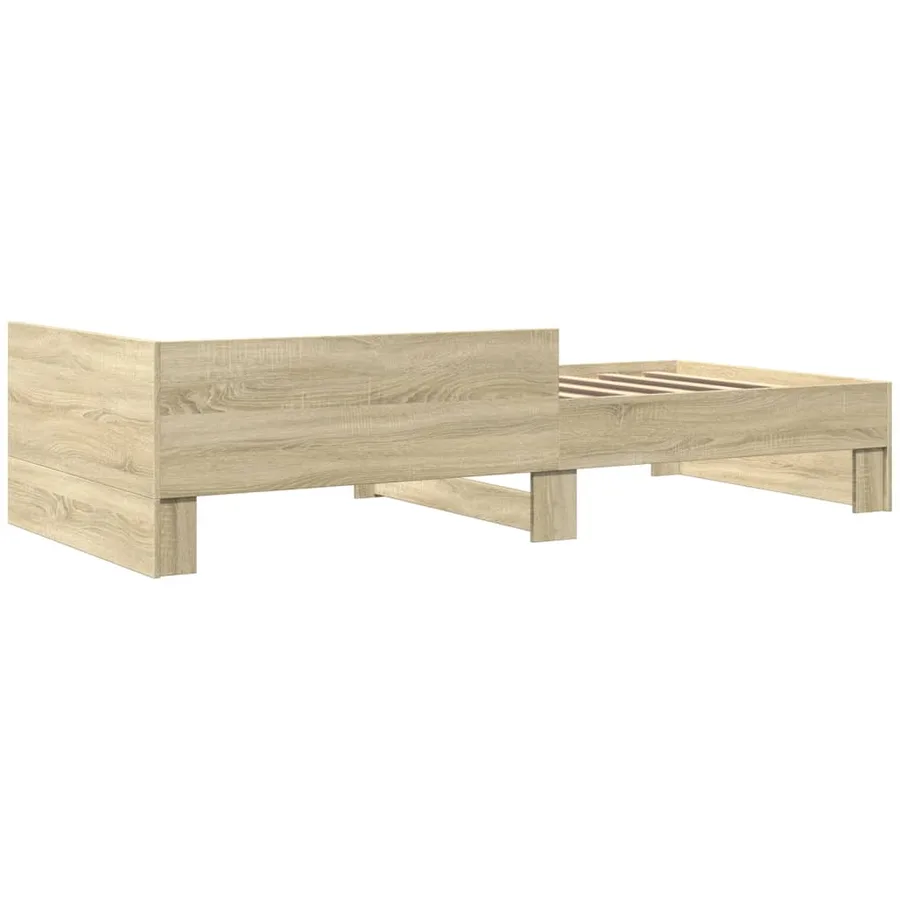Cadre de lit sans matelas chêne sonoma 90x190 cm - 6