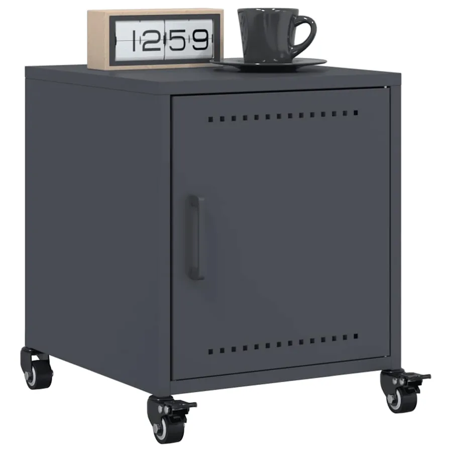 Tables de chevet 2 pcs anthracite 36x39x43,5 cm acier - 4