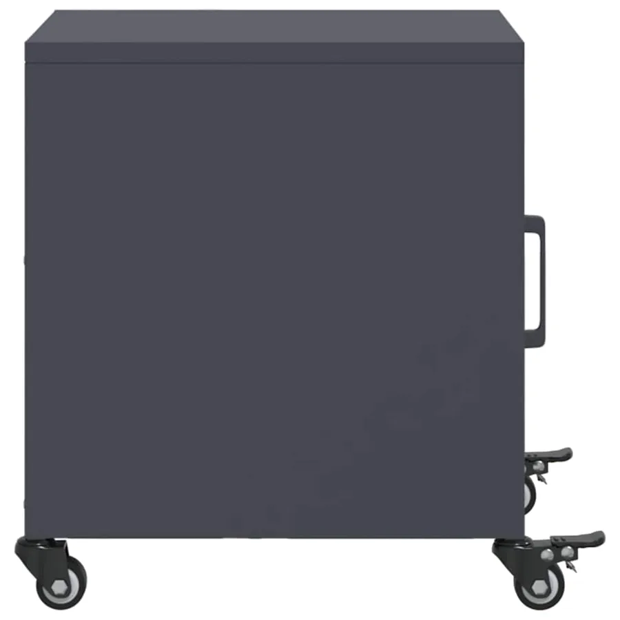 Tables de chevet 2 pcs anthracite 36x39x43,5 cm acier - 7