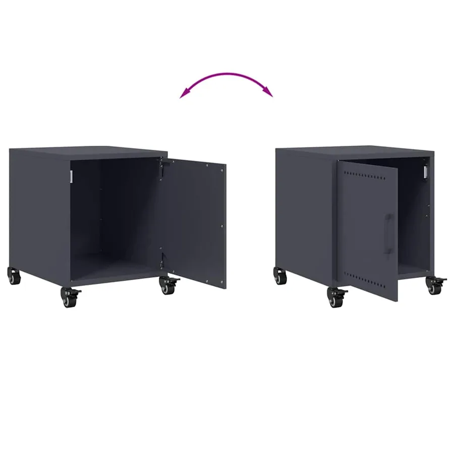Tables de chevet 2 pcs anthracite 36x39x43,5 cm acier - 9