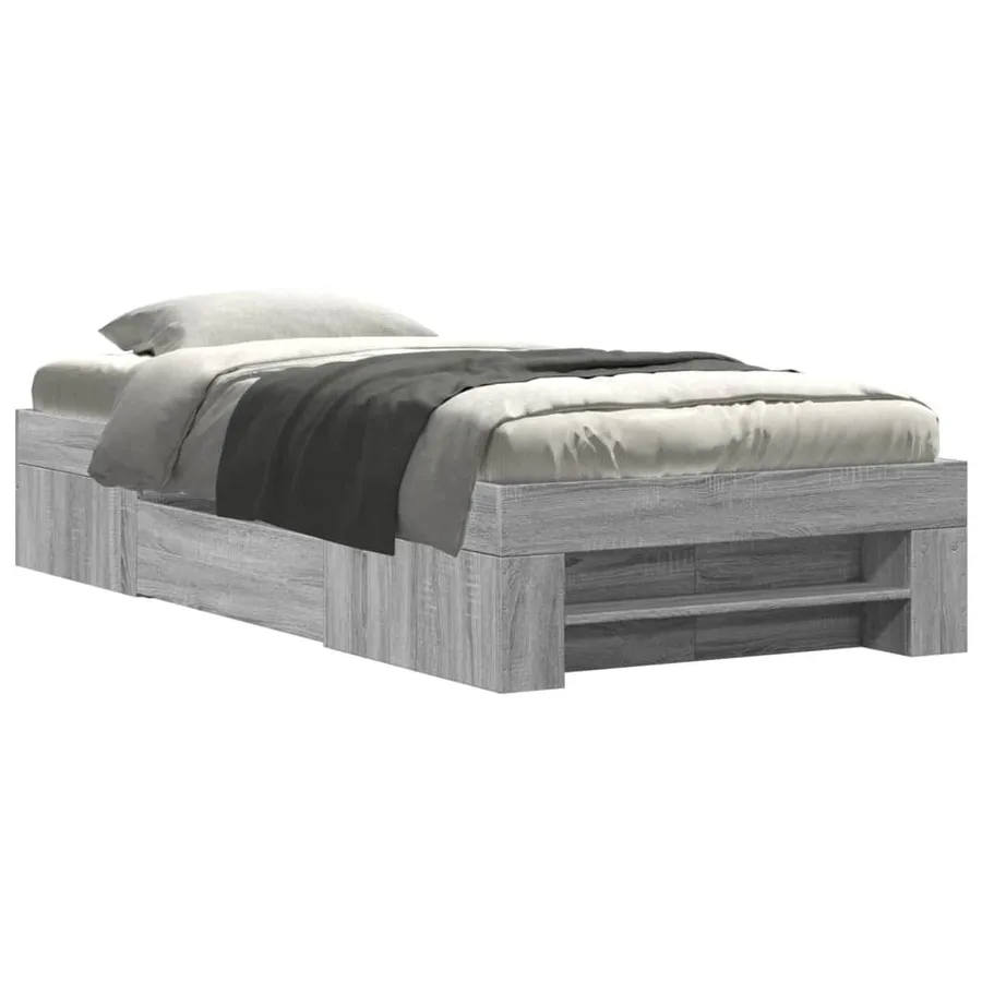 Cadre de lit sans matelas sonoma gris 75x190 cm - 2