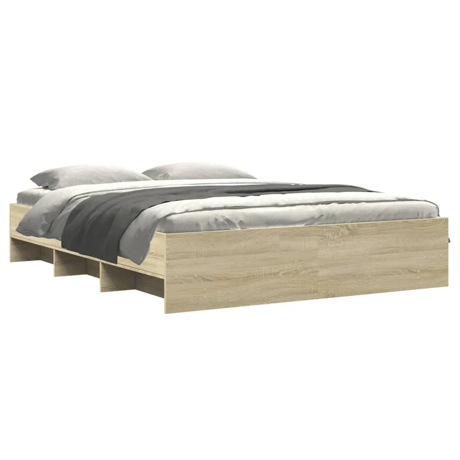 Cadre de lit sans matelas chêne sonoma 160x200 cm - 3
