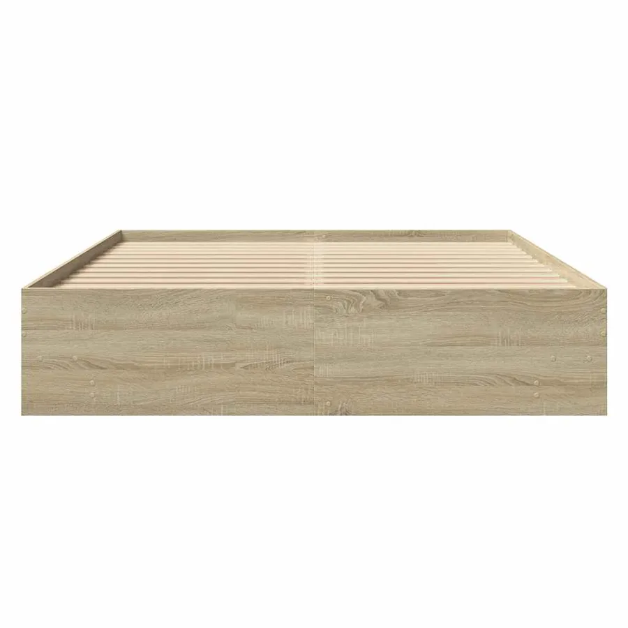 Cadre de lit sans matelas chêne sonoma 160x200 cm - 5