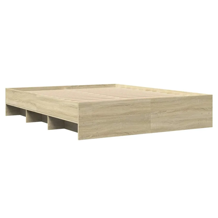 Cadre de lit sans matelas chêne sonoma 160x200 cm - 7