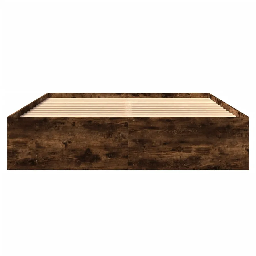 Cadre de lit sans matelas chêne fumé 160x200 cm bois ingénierie - 5