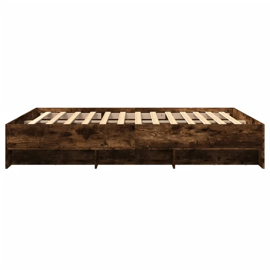 Cadre de lit sans matelas chêne fumé 160x200 cm bois ingénierie - 6