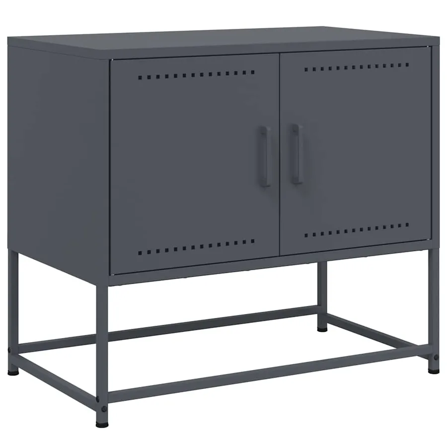 Meuble TV anthracite 68,5x39x60,5 cm acier - 2