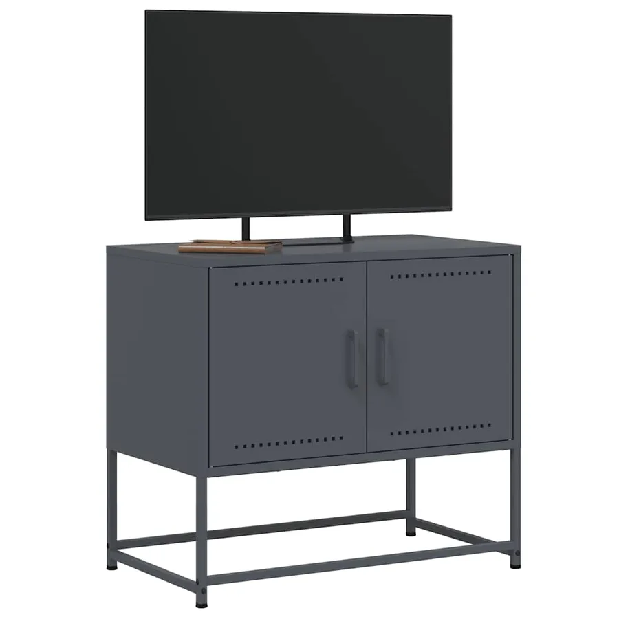 Meuble TV anthracite 68,5x39x60,5 cm acier - 4