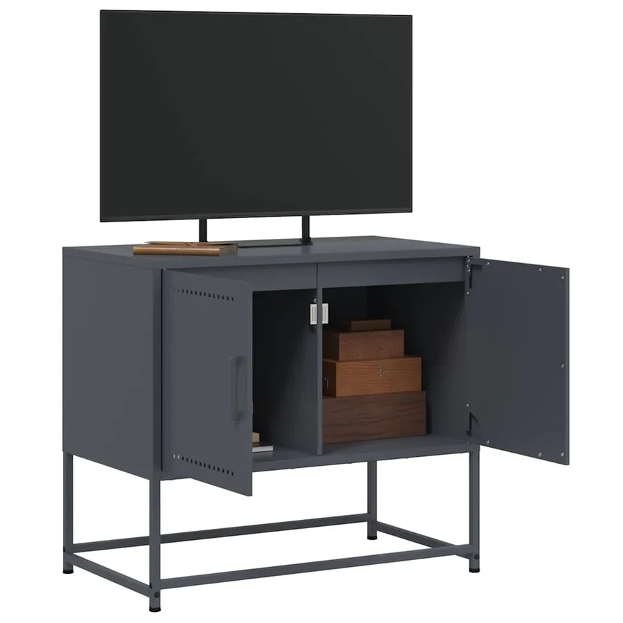 Meuble TV anthracite 68,5x39x60,5 cm acier - 5