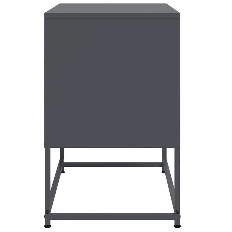 Meuble TV anthracite 68,5x39x60,5 cm acier - 7