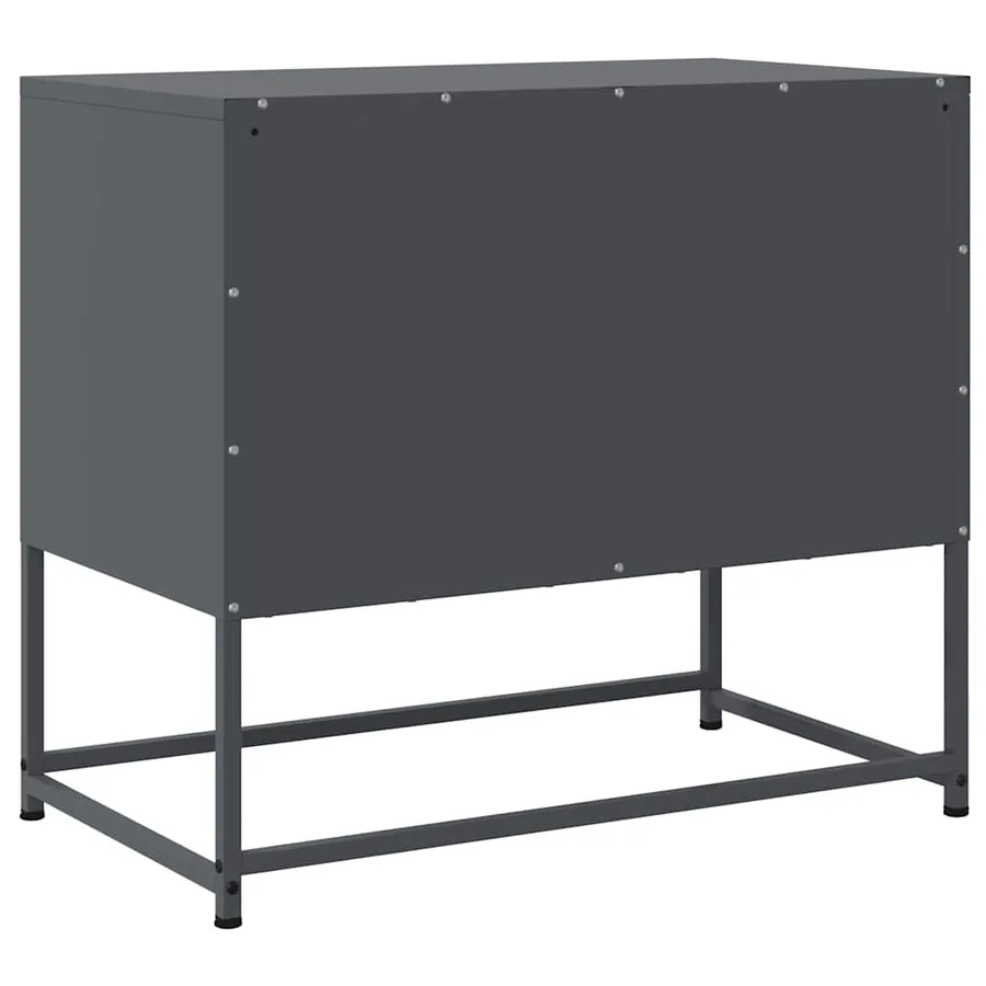 Meuble TV anthracite 68,5x39x60,5 cm acier - 8