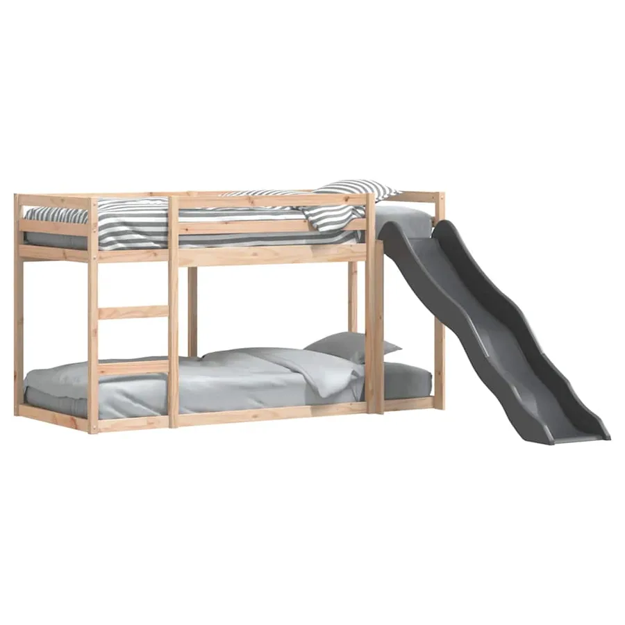 Lit superposé avec toboggan et échelle sans matelas 90x190 cm - 3
